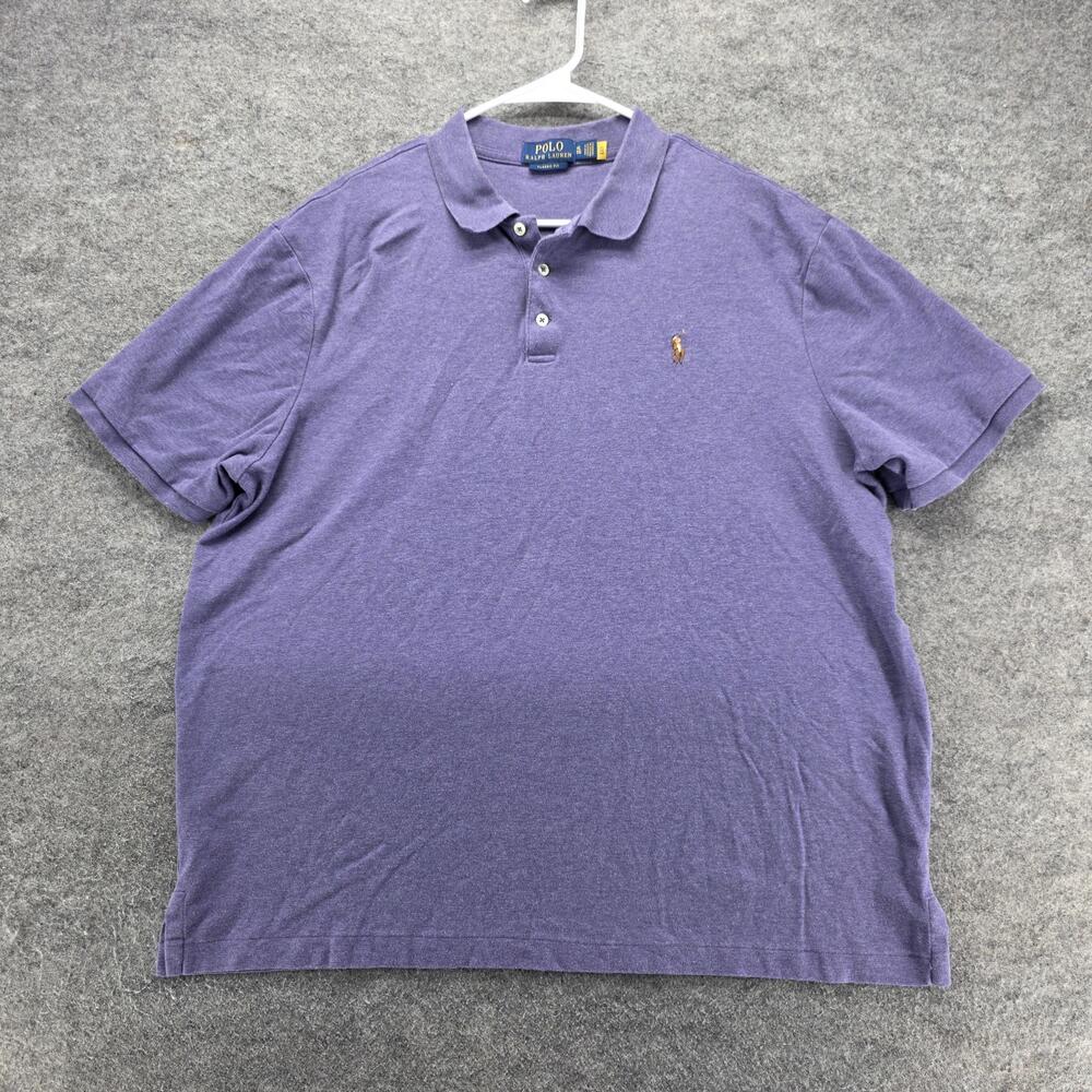 Polo Ralph Lauren Polo Shirt Mens XL Purple Cotton Classic Fit Short Sleeve